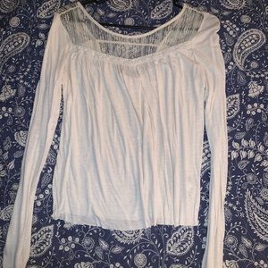 Long sleeve lace detailed shirt